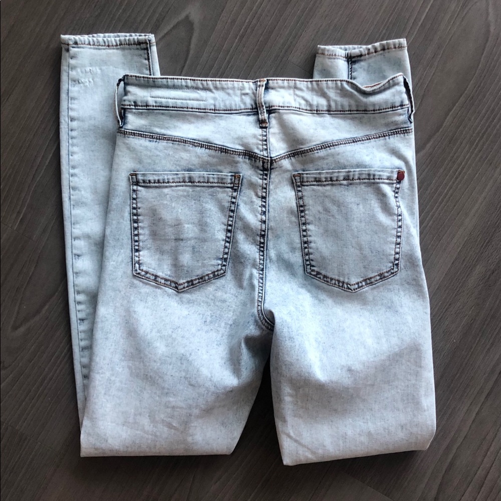 Bullhead Acid Wash Jeans Super High Rise 7 Skinny